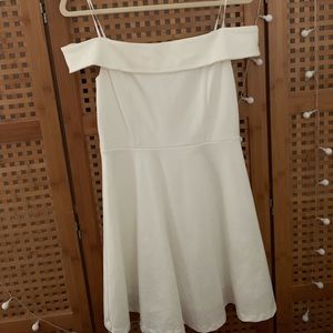 lulus white off-the-shoulder skater dress